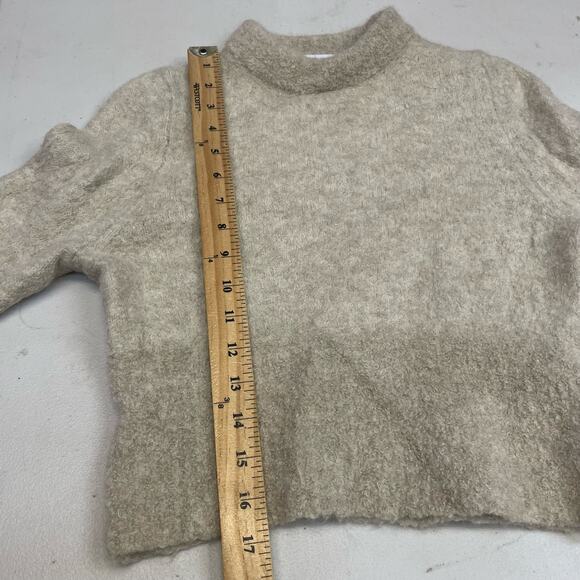 & Other Stories beige fuzzy knit cropped soft sweater size XS Alpaca blend - Picture 7 of 11